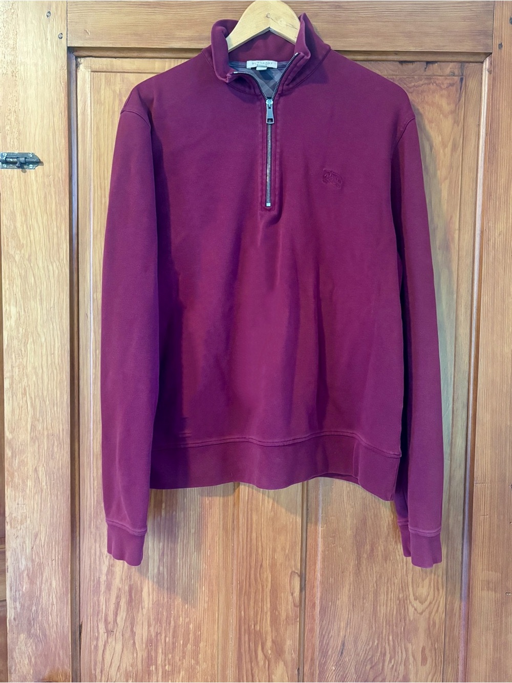 Burberry Brit Men's Half-Zip Sweatshirt - Deep Burgundy